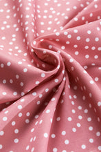 Pink Polka Dots Ruffle Flutter Sleeve Frilled Neck Blouse