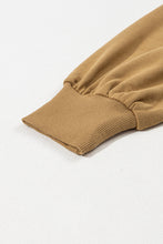 Brown Solid Kangaroo Pocket Half Zipper Oversized Hoodie