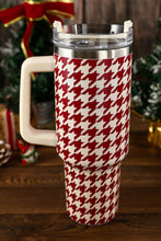 Fiery Red Houndstooth Pattern Stainless Steel Tumbler 40oz