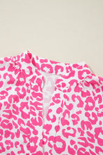 Bright Pink Leopard Printed Long Sleeve Buttoned Front Mini Dress