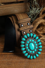 Light Blue Western Turquoise Decor Retro Wide Belt