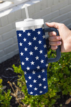 Sail Blue Star Printed Thermos Cup with Handle 40oz