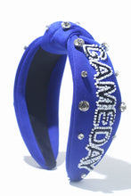 Dark Blue GAME DAY Rugby Football Season Diamond Knotted Headband