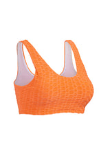 Orange Honey Comb Textured Swim Top