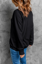 Black Mardi Gras Chenille Patched Graphic Drop Shoulder Sweatshirt