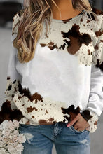 Brown Western Tie Dye Print Long Sleeve T Shirt