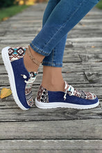 Ashleigh Blue Vintage Aztec Patchwork Lace-up Decor Flat Shoes