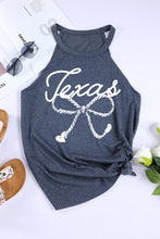 Blue Texas Rope Bow Knot Print Slim Fit Tank Top