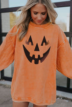 Orange Pumpkin Smile Face Graphic Sweatshirt