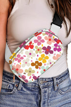 White Cute Summer Flower Print Crossbody Bag