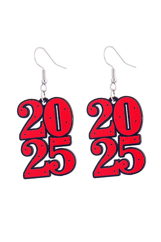 Fiery Red Christmas New Year Celebration Party Earrings