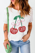 White MON CHERI Cherry Graphic Crewneck T shirt