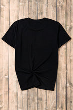 Black Sequin Game Day Graphic Crew Neck Tee