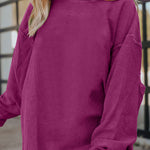 Festival Fuchsia Ribbed Corduroy Oversized Sweatshirt