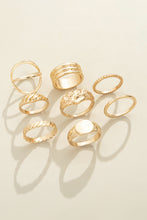 Gold 8pcs Plated Minimalism Alloy Rings Set