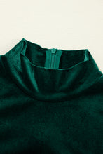 Evergreen Velvet High Neck Tiered Ruffle Mini Dress