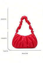 Fiery Red Ruched Faux Leather Shoulder Bag