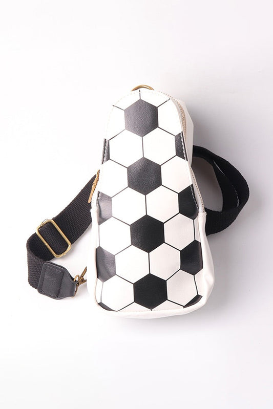 Black Balls Pattern PU Leather Zipped Sling Bag