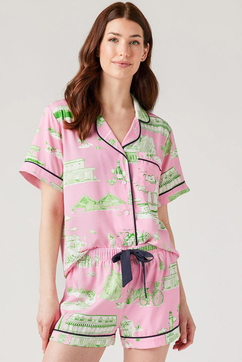 Pink Holiday Resort Short 2pcs Pajama Set