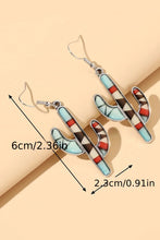 Light Blue Western Cactus Alloy Dangle Earrings