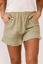 Apricot High Waist Pocketed Ruffle Shorts