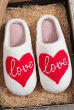 Fiery Red Valentine Love Heart Pattern Home Fuzzy Slippers