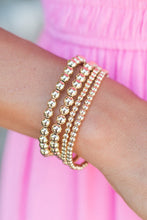 Gold 4pcs Beaded Bracelet Set