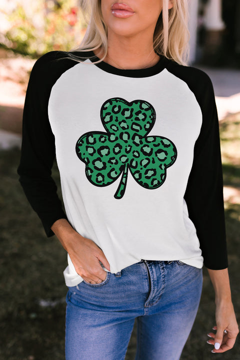 Christmas Tree Snowflakes Graphic Raglan Top