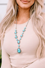 Crackle Turquoise Water Drop Charm Necklace