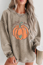 Khaki Give Thanks Pumpkin Graphic Corded Sweatshirt