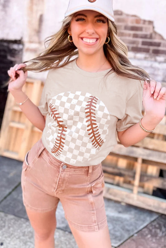 Jet Stream Checkered Baseball Graphic Tee