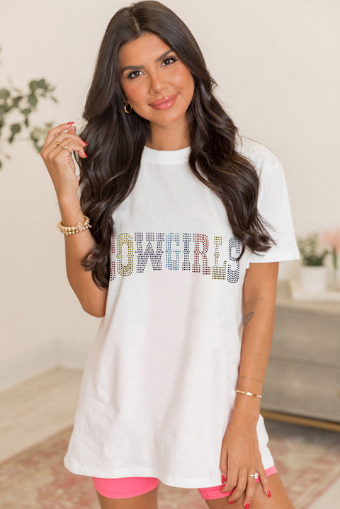 White Rhinestone Cowgirls Graphic Tee