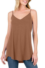 Pitaya Pink Spaghetti Strap V-Neck Flowy Tunic Tank Top