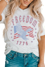 American Flag Star Graphic Print Crew Neck T Shirt