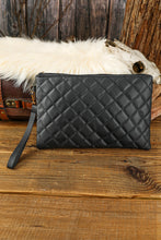 Black Quilted Leather Wallet Bag