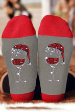 Black Christmas Champagne Santa Hat Graphic Socks