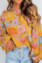 Ginger Floral Print Ruffle Puff Sleeve Blouse