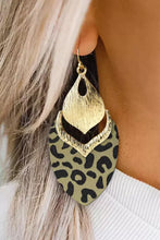 Leopard Hollow Out Leave Shape Drop Earrings