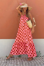 Geometric Print Loose Fit Sleeveless Maxi Dress