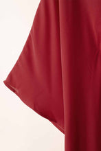 Red Solid Color One Shoulder Batwing Sleeve Mini Dress