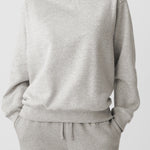 Light Grey Plain Drop Shoulder Crewneck Pullover Sweatshirt