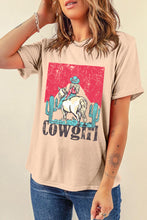 Khaki Cowgirl Rodeo Graphic Western Fashion Tee