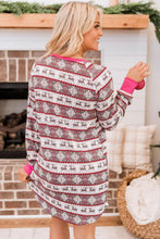 Vestido de pijama henley con estampado navideño 