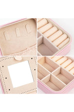 Pink Q Chenille Patch Jewelry Box with Mirror