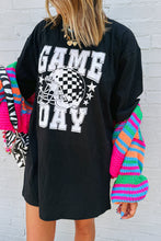 Black GAME DAY Checkerboard Rugby Football Helmet T Shirt