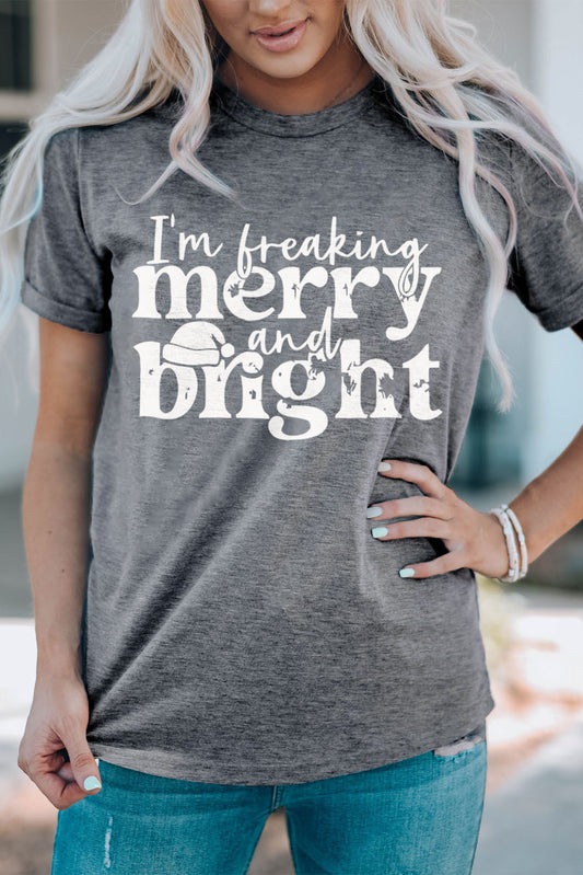 Camiseta con gráfico "I'm Freaking Merry And Bright"