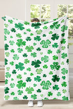 White St. Patrick Clover Print Nap Blanket 130*150cm