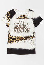 TRAIN STATION Graphic Leopard Print T Shirt