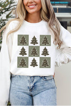 Beige Christmas Tree Checker Print Drop Shoulder Sweatshirt