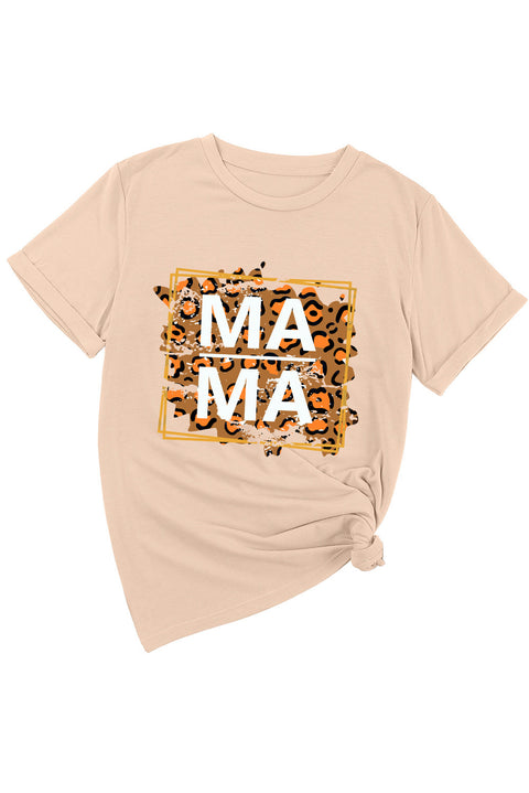 Khaki Leopard MAMA Graphic T Shirt